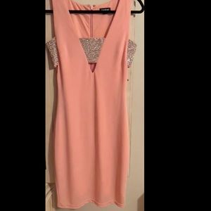 Bebe Rhinestone Sleeveless Cocktail Dress